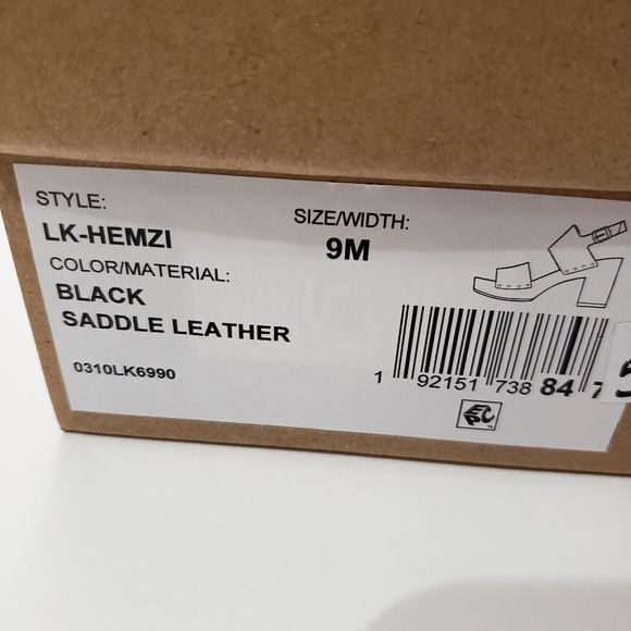 LUCKY BRAND LBJ HEMZI BLACK SADDLE LEATHER CHUNKY - Picture 8 of 8